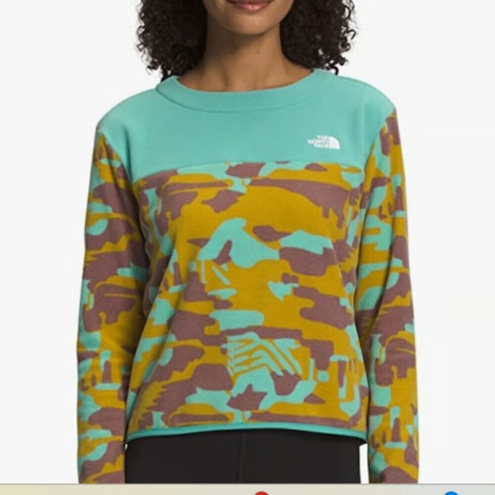 Used THE NORTH FACE Printed TKA Glacier Crew Womens Fleece, XS